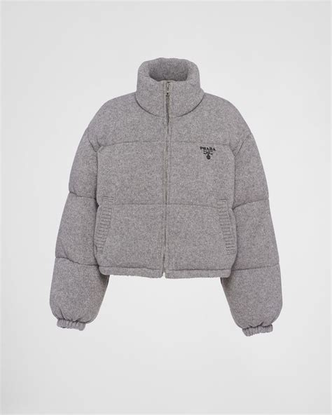 prada grey knit puffer|prada polo shirts.